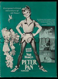 9d863 PETER PAN pressbook R69 Walt Disney animated cartoon fantasy classic!