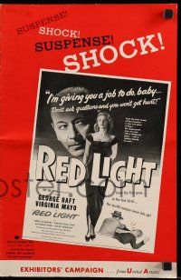 9d881 RED LIGHT pressbook '49 strong-arm George Raft baits his trap w/sexy blonde Virginia Mayo!
