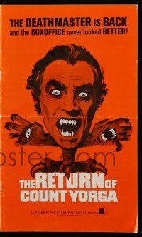 9d884 RETURN OF COUNT YORGA pressbook '71 Robert Quarry, AIP vampires, wild monster art!