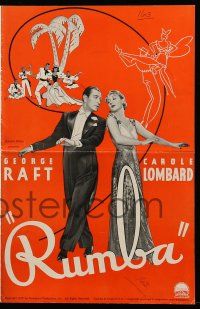 9d890 RUMBA pressbook '35 George Raft & sexy Carole Lombard + tropical dancing artwork!