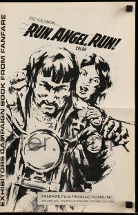 9d891 RUN ANGEL RUN pressbook '69 William Smith, Valerie Starrett, raw and violent bikers!
