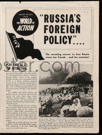 9d892 RUSSIA'S FOREIGN POLICY pressbook '43 Canadian pro-Russian documentary made during WWII!