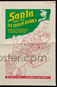 9d896 SANTA & THE ICE CREAM BUNNY pressbook '72 great wacky art of Santa & bunny in fire truck!