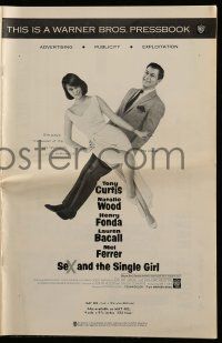 9d905 SEX & THE SINGLE GIRL pressbook'65 great full-length image of Tony Curtis & sexy Natalie Wood!