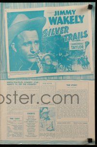 9d915 SILVER TRAILS pressbook '48 singing cowboy Jimmy Wakely & Dub Cannonball Taylor!