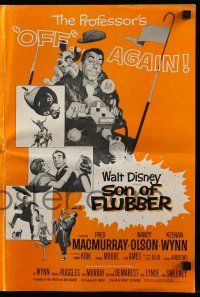 9d922 SON OF FLUBBER pressbook '63 Walt Disney, professor Fred MacMurray's off again!
