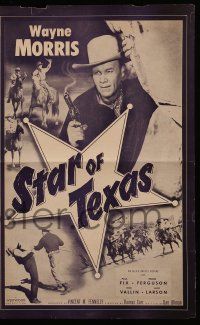 9d931 STAR OF TEXAS pressbook '53 great close up of Texas Ranger Wayne Morris holding smoking gun!