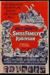 9d939 SWISS FAMILY ROBINSON pressbook '60 John Mills, Walt Disney family fantasy classic!