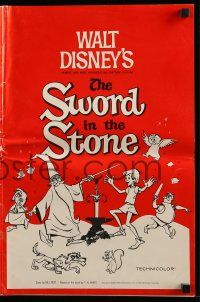 9d942 SWORD IN THE STONE pressbook '64 Disney's cartoon story of King Arthur & Merlin the Wizard!