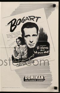 9d955 TO HAVE & HAVE NOT pressbook R56 Humphrey Bogart, Lauren Bacall, Howard Hawks classic!