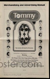 9d958 TOMMY pressbook '75 The Who, Roger Daltrey, Jack Nicholson, rock & roll!