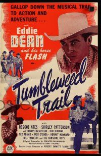 9d965 TUMBLEWEED TRAIL pressbook '46 great close up image of singing cowboy Eddie Dean!