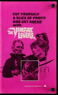 9d971 VAMPIRE LOVERS pressbook '70 Hammer, taste the deadly passion of the blood-nymphs if you dare!