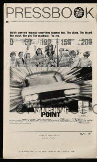 9d972 VANISHING POINT pressbook '71 car chase cult classic, you never had a trip like this before!