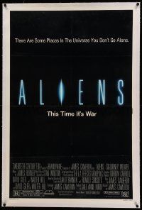 9f002 ALIENS linen 1sh '86 James Cameron, Sigourney Weaver as Ripley, this time it's war!