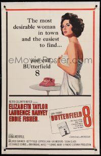9f033 BUTTERFIELD 8 linen 1sh '60 call girl Elizabeth Taylor is the most desirable & easiest to find