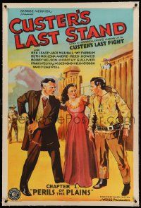 9f056 CUSTER'S LAST STAND linen chap 1 1sh '36 based on historical events leading up to the battle!