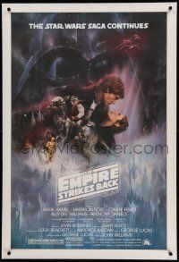 9f069 EMPIRE STRIKES BACK linen 1sh '80 classic Gone With The Wind style art by Roger Kastel