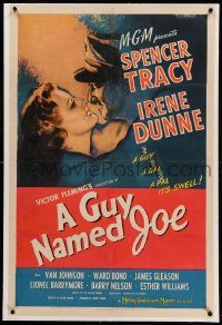 9f106 GUY NAMED JOE linen 1sh '44 World War II pilot Spencer Tracy loves Irene Dunne after death!