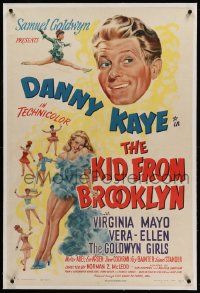 9f132 KID FROM BROOKLYN linen 1sh '46 great art of Danny Kaye, sexy Virginia Mayo & Vera-Ellen!