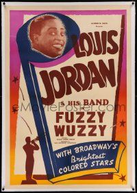 9f148 LOUIS JORDAN linen 1sh '46 playing Fuzzy Wuzzy with Broadway's brightest colored stars, rare!