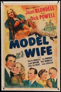 9f158 MODEL WIFE linen 1sh '41 full-length reclining Joan Blondell in sexy outfit with Dick Powell!