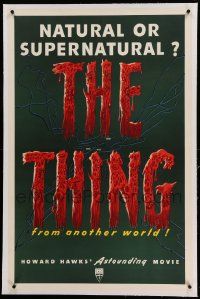 9f248 THING linen 1sh '51 Howard Hawks classic horror, natural or supernatural, from another world!