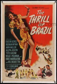 9f253 THRILL OF BRAZIL linen style B 1sh '46 full-length image of sexy Ann Miller showing her legs!