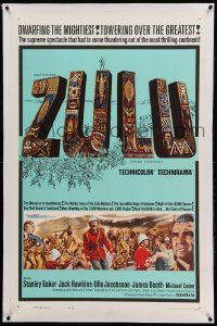 9f283 ZULU linen 1sh '64 Stanley Baker & Michael Caine English classic, dwarfing the mightiest!