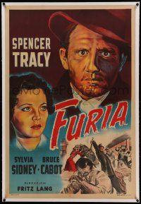 9g062 FURY linen Argentinean R40s Fritz Lang mob violence classic, Spencer Tracy, Sylvia Sidney