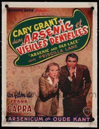9g079 ARSENIC & OLD LACE linen Belgian '50s Cary Grant, Priscilla Lane, Frank Capra, different!