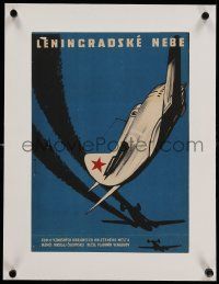 9g093 BALTIYSKOE NEBO 1 SERIYA linen Czech 12x16 '61 Foll art of WWII planes in Battle of Leningrad!