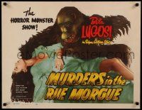 9g208 MURDERS IN THE RUE MORGUE 1/2sh R48 best image of giant fake ape over sexy Sidney Fox!