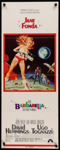 9g246 BARBARELLA insert '68 sexiest sci-fi art of Jane Fonda by Robert McGinnis, Roger Vadim!