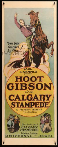 9g232 CALGARY STAMPEDE insert '25 art of Hoot Gibson competing at Canada's annual event, rare!