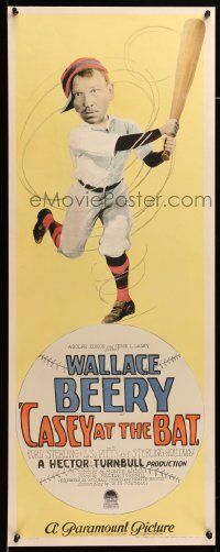 9g234 CASEY AT THE BAT insert '27 cool art of New York Giants baseball player Wallace Beery, rare!