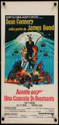9g348 DIAMONDS ARE FOREVER Italian locandina '71 McGinnis art of Sean Connery as James Bond!