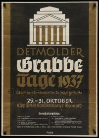9g326 DETMOLDER GRABBE TAGE 1937 24x33 German stage play poster '37 Nazi Joseph Goebbels billed!