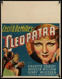 9g298 CLEOPATRA jumbo WC '34 sexy Claudette Colbert as the Princess of the Nile, Cecil B. DeMille
