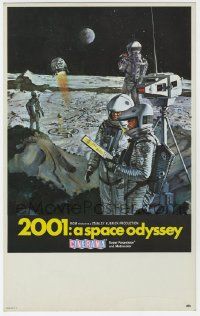 9g285 2001: A SPACE ODYSSEY Cinerama mini WC '68 Kubrick, art of astronauts on moon by Bob McCall!