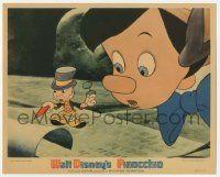 9h131 PINOCCHIO 8x10 LC '40 Disney classic cartoon, c/u reading with Jiminy Cricket!