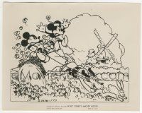 9h182 MICKEY MOUSE 8x10 still '30s Disney cartoon, him & Minnie have pie-cut eyes w/Pluto!