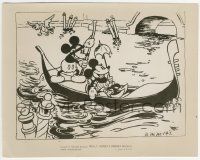 9h183 MICKEY MOUSE 8x10.25 still '30s Disney cartoon, him & Minnie have pie-cut eyes in gondola!