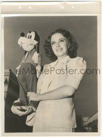 9h196 RELUCTANT DRAGON candid 8x11 key book still '41 Disney, Frances Gifford with Goofy doll!