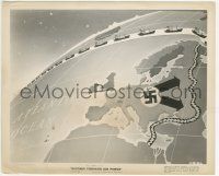 9h149 VICTORY THROUGH AIR POWER 8.25x10 still '43 Disney, map showing how Nazis are moving east!