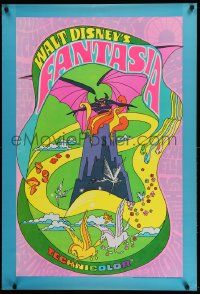 9h002 FANTASIA 1sh R70 Disney classic musical, great psychedelic fantasy artwork, Technicolor!