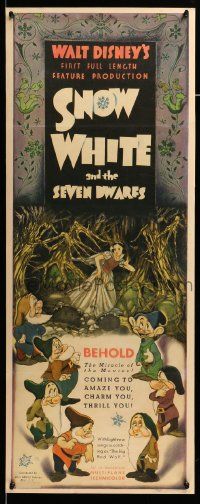 9h030 SNOW WHITE & THE SEVEN DWARFS insert '37 Disney's first cartoon feature, great Tenggren art!