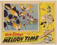 9h073 MELODY TIME LC #7 '48 Walt Disney, cool cartoon art of fly followed by butterflies & notes!
