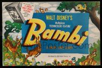 9h045 BAMBI pressbook '42 Walt Disney cartoon classic, includes tipped-in herald, ultra rare!