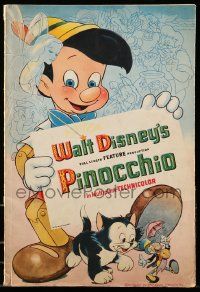 9h044 PINOCCHIO pressbook '40 Disney classic cartoon, includes the full-color tipped-in herald!
